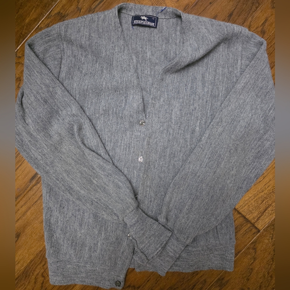 Mens Cardigan Light Blue Sz Large